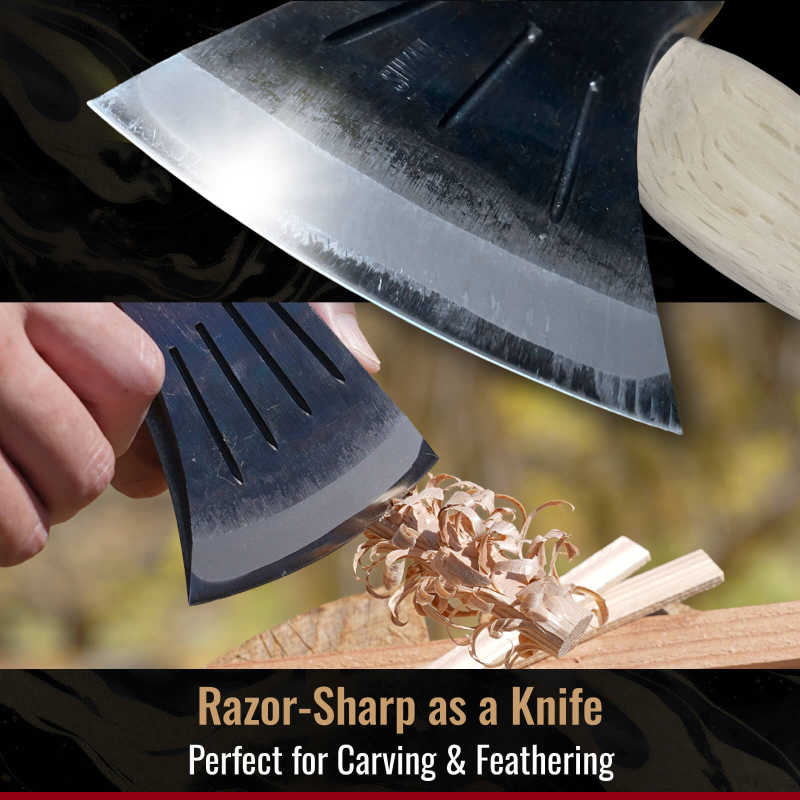 専 SUIZAN Japanese Hatchet 14 Inch (360mm) - Forged Steel Small Hand