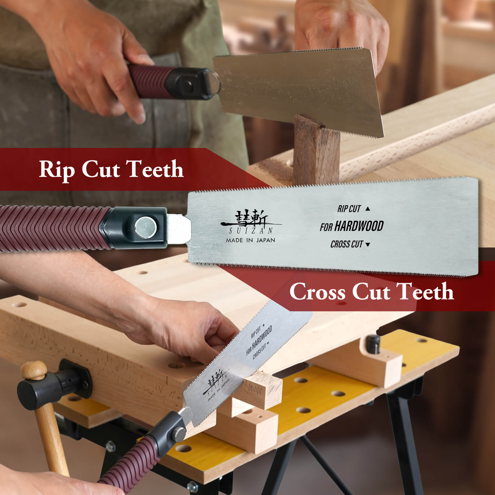 SUIZAN Ryoba Double Edge Saw 8 Inch (210mm) for Hardwood – SUIZAN