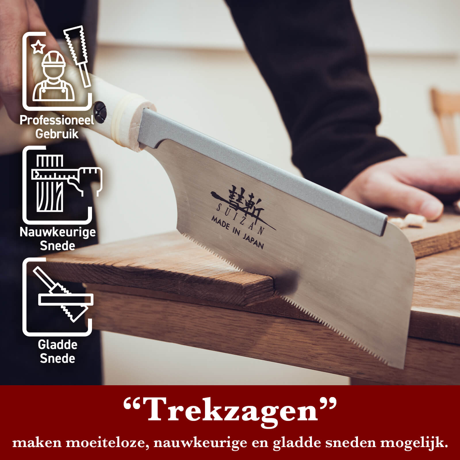 naoSukuu SUIZAN Japanse Dozuki Zwaluwstaart Handzaag 150mm Trekzaag