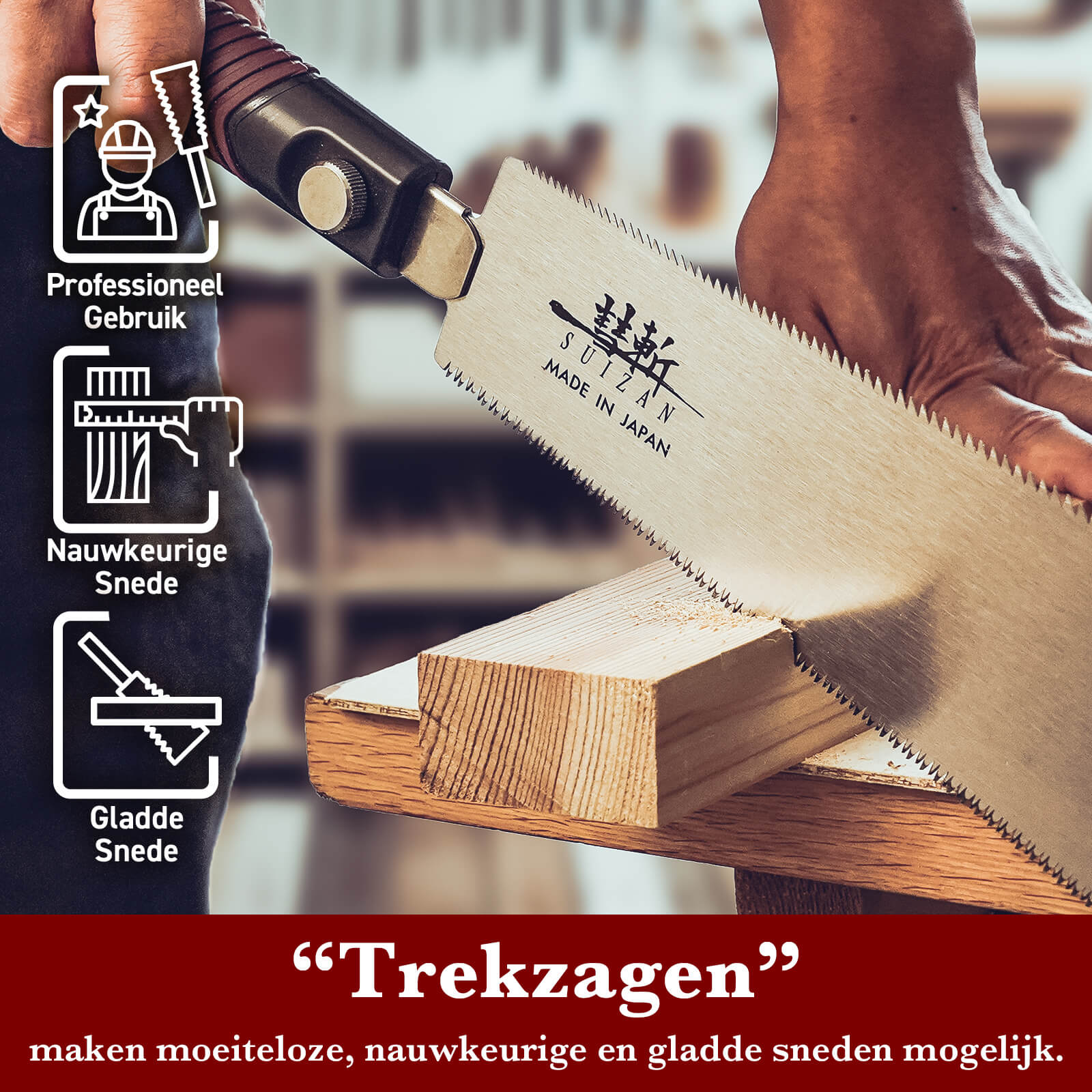 SUIZAN Ryoba Zaag met dubbele snede 210mm - Professionele japanse
