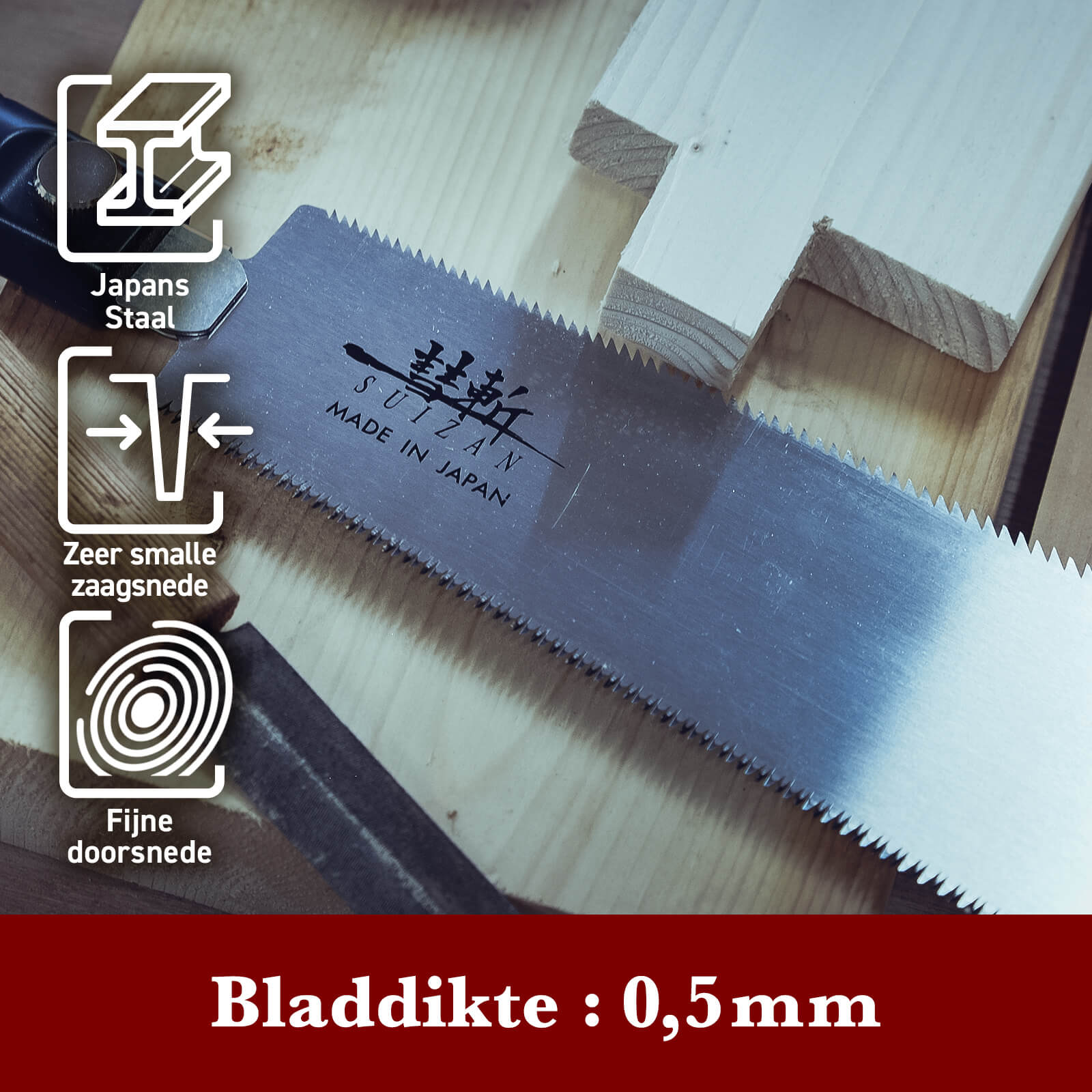 SUIZAN Ryoba Zaag met dubbele snede 210mm - Professionele japanse