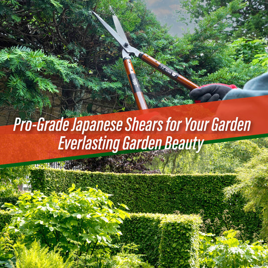 SUIZAN Japanese Hedge Shears 22.6 Inch (575mm) - Professional Garden Clippers for Precise Trimming