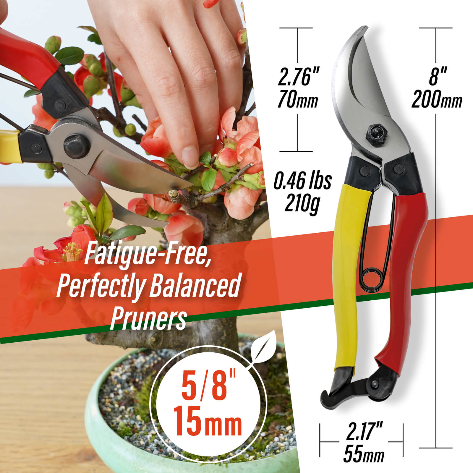 garden hand scissors SUIZAN Japanese Pruning Shears 8 Inch (200mm) Professional Bypass Gard – SUIZAN JAPAN