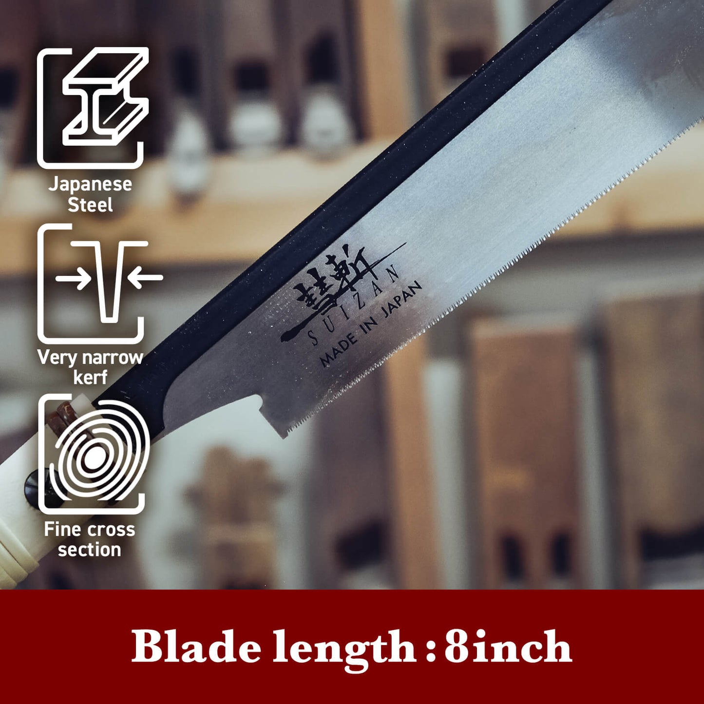 SUIZAN Japanse Dozuki Zwaluwstaart Handzaag 150mm Trekzaag Pennenzaag Ultra-fijne afkortzaag voor afkort-, klief- en schuinzagen (Japanse Dozuki Zaag SUIZAN Japanse Dozuki Zwaluwstaart Handzaag 150mm Trekzaag Pennenzaag Ultra-fijne afkortzaag voor afkort-, klief- en schuinzagen (Japanse Dozuki Zaag